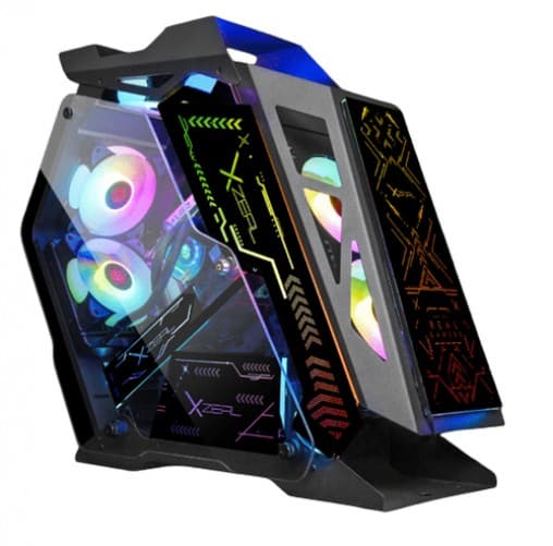 Gabinete XZEAL IR02, Midi-Tower, M-ATX/M-ITX, 4 Vent ARGB, Cristal Templado, Negro