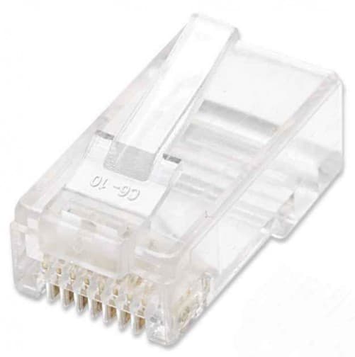 Bote de conectores RJ45 Intellinet, Cat5e, 2 puntas, para cable multifilar, 100 Piezas